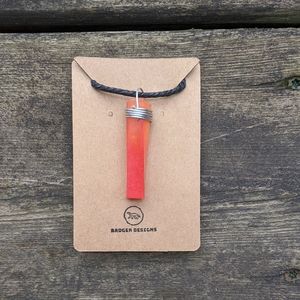 Rare Red Orange Crystal Healing Chakra Necklace